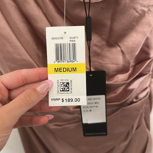 Elliatt Cassini Dusty Pink One-Shoulder Cocktail Dress Asymmetrical Ruched - Picture 8 of 12